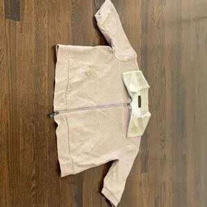 Peserico short sleeved cotton sweater with silk collar